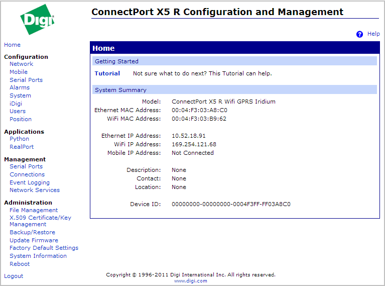 X5 R Home page